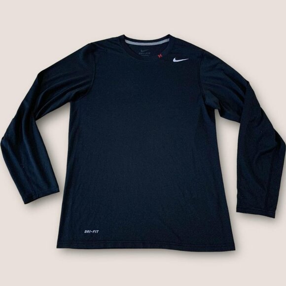 University of Maryland Nike T-Shirt Men’s Size Small Black Dri-Fit Long Sleeve - Picture 1 of 5